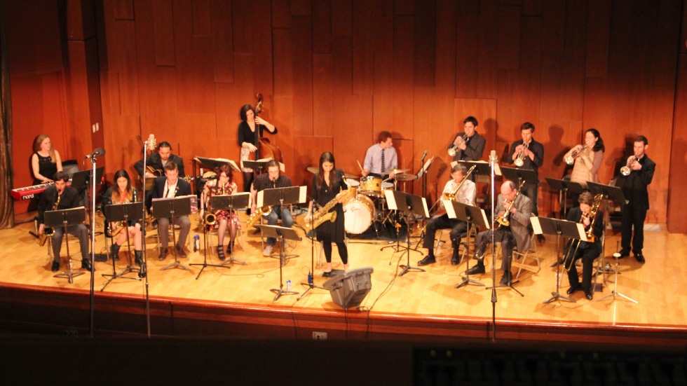 the Brown Jazz Band performing in Salomon Center